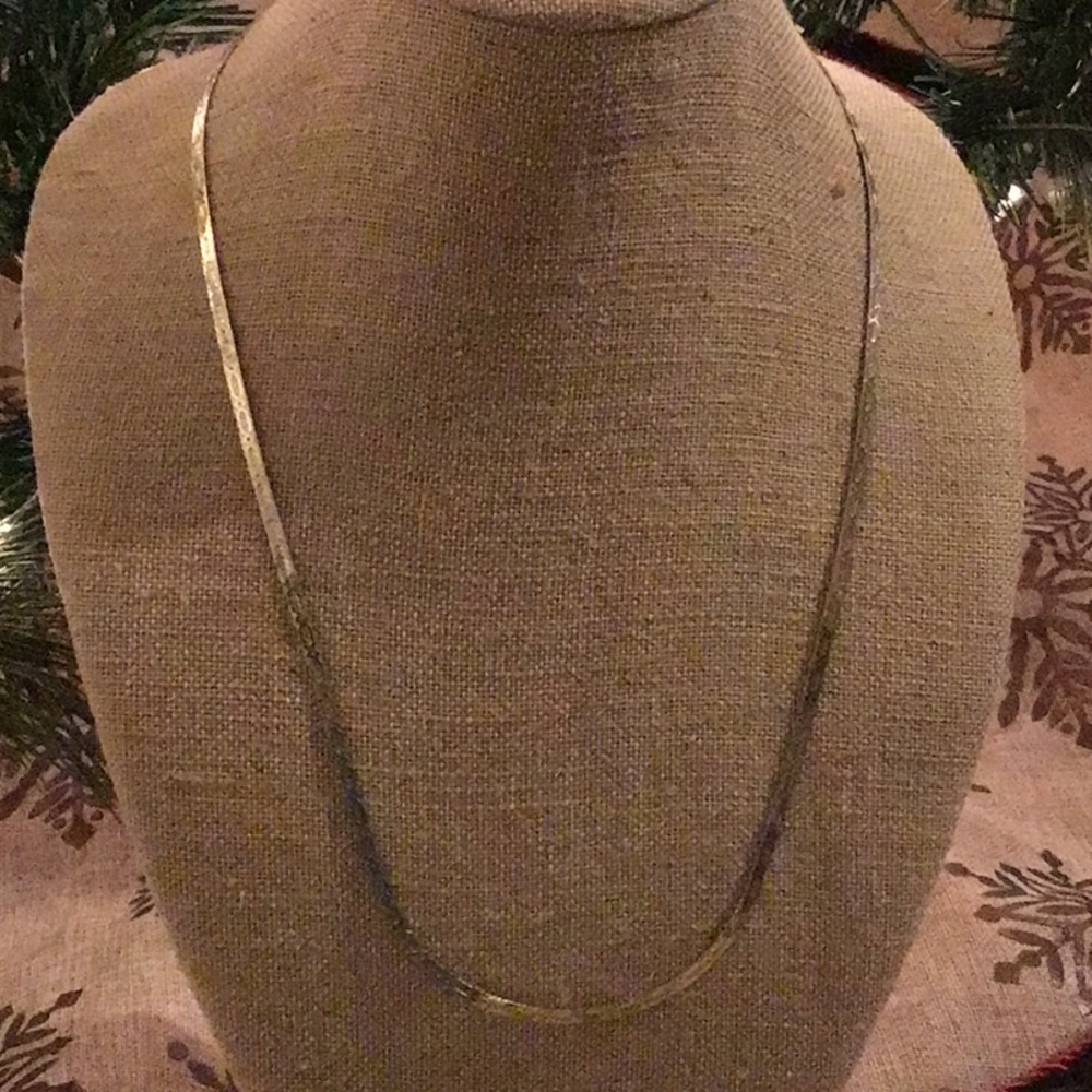 Italian 925 vintage gold colored chain necklace jewelry 30”